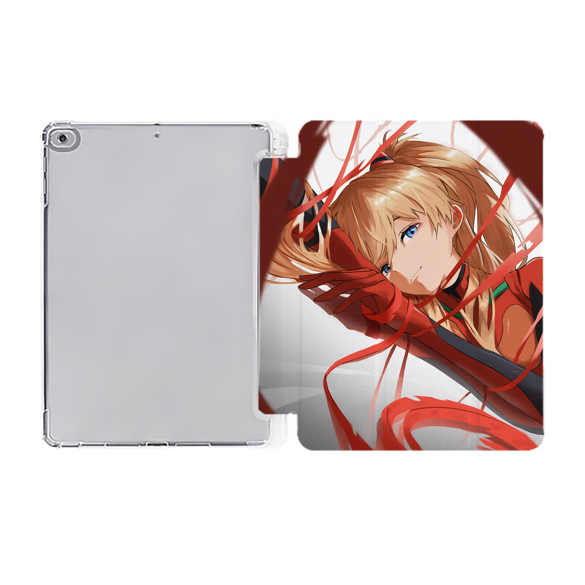 （画像用） EVA 新世紀エヴァンゲリオン IPad ケース ペン収納付き 三つ折りスタンド PUレザー×シリコン 対応機種9.5/10.5/10.9インチ